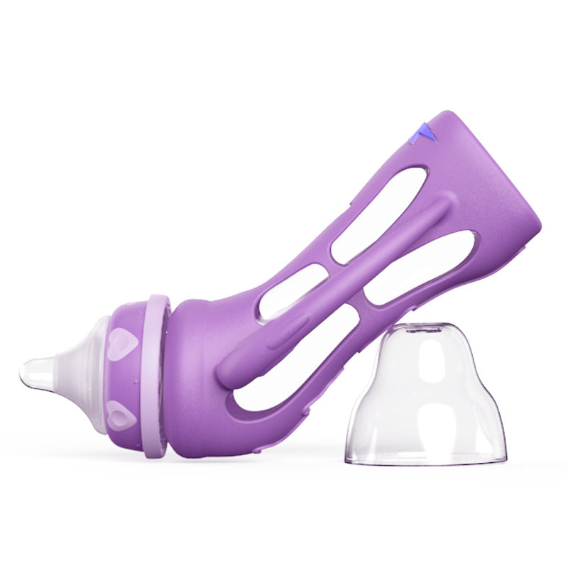 Glass Baby Bottle With Straw Drop-resistant