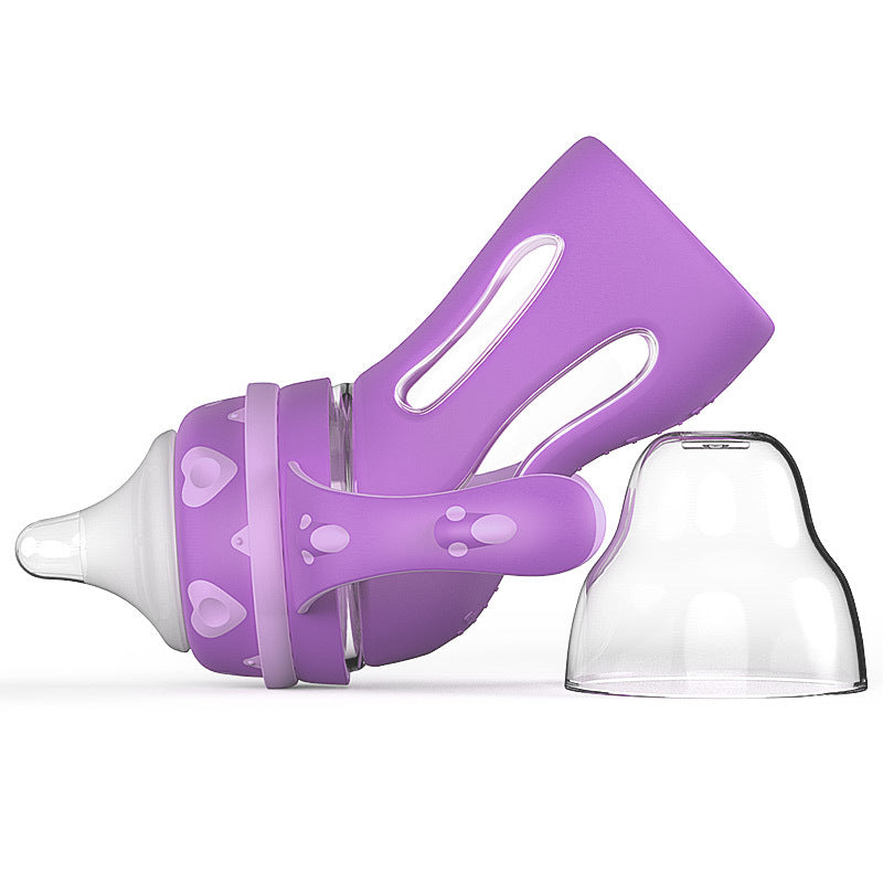Glass Baby Bottle With Straw Drop-resistant