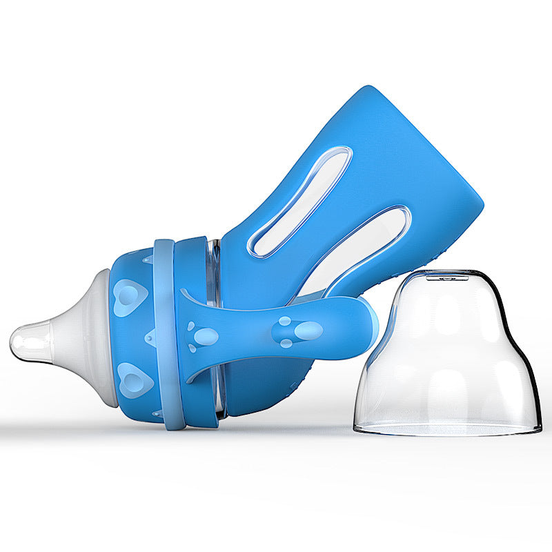 Glass Baby Bottle With Straw Drop-resistant